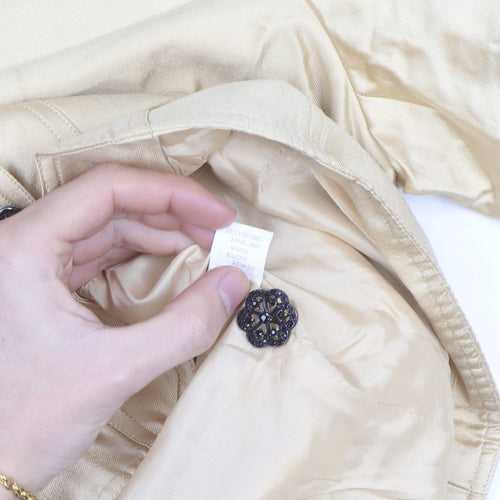 Kay Unger Women's Beige Blazer Jacket Size 10 Classic Satin Style