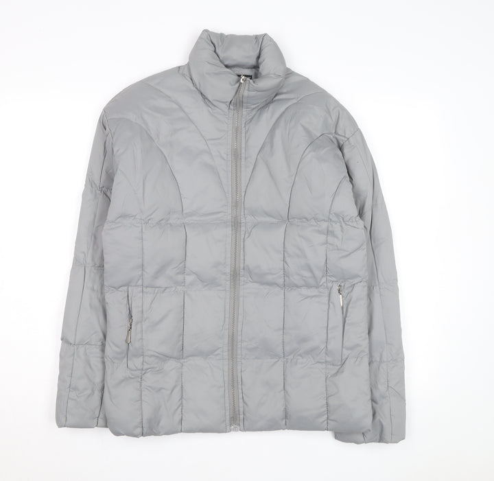 SPORT High Fashion Men's Grey Puffer Jacket L Insulated Winter Coat