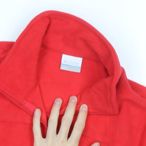 Columbia Men's Red Fleece Full Zip Windbreaker Jacket Size L