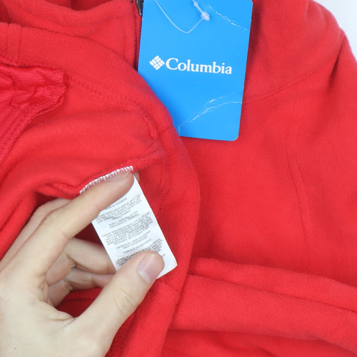 Columbia Men's Red Fleece Full Zip Windbreaker Jacket Size L