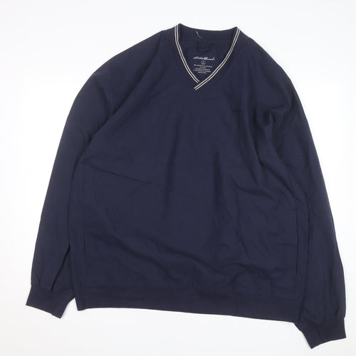 Eddie Bauer Men's Blue V-Neck Pullover Sweatshirt Size L Tall