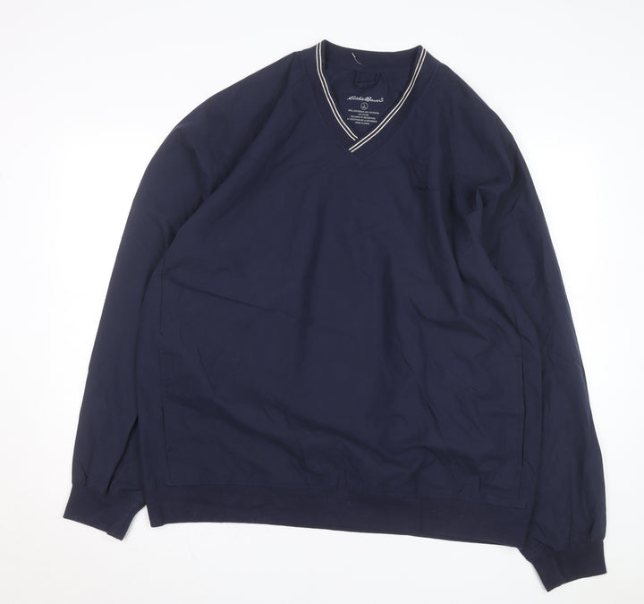 Eddie Bauer Men's Blue V-Neck Pullover Sweatshirt Size L Tall