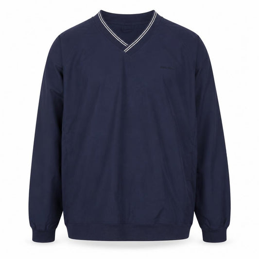 Front view of Eddie Bauer Men's Blue V-Neck Pullover Sweatshirt, size L, Tall
