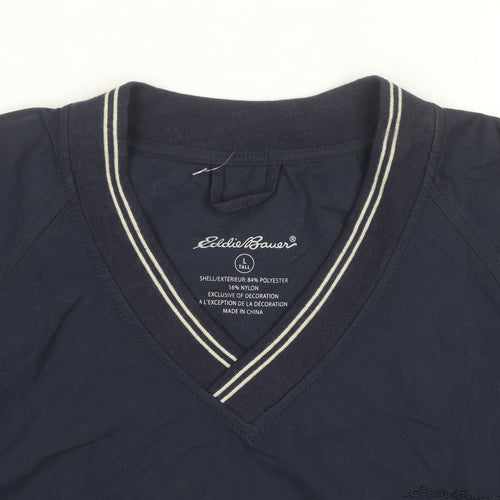 Eddie Bauer Men's Blue V-Neck Pullover Sweatshirt Size L Tall