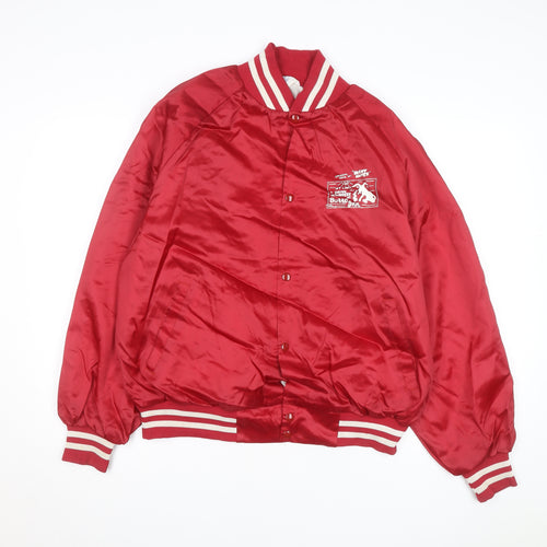 WestArk Men's Red XL Varsity Jacket Nylon Satin 90s USA Made