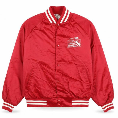 WestArk Men's Red XL Varsity Jacket Nylon Satin 90s USA Made
