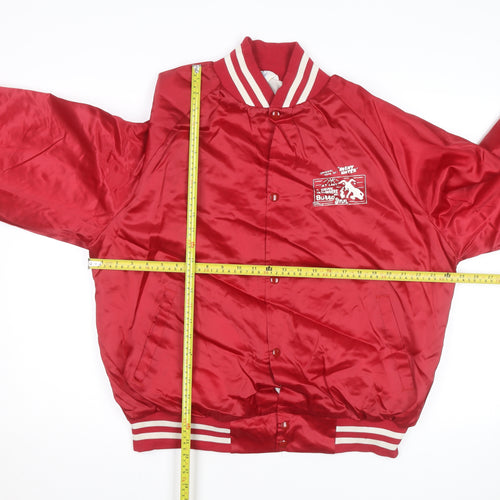 WestArk Men's Red XL Varsity Jacket Nylon Satin 90s USA Made