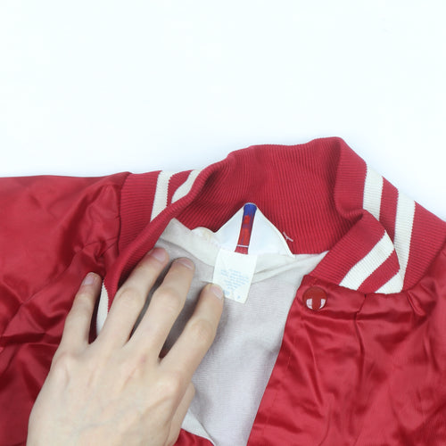 WestArk Men's Red XL Varsity Jacket Nylon Satin 90s USA Made