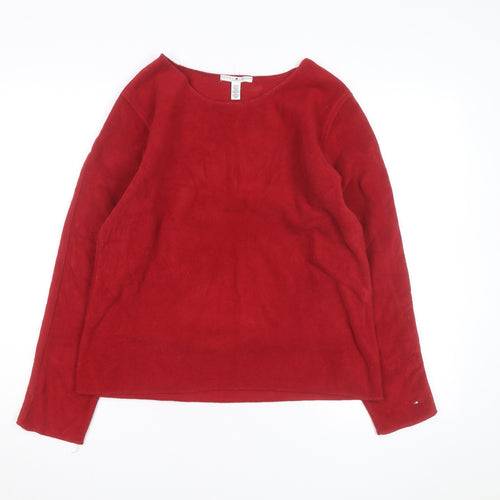 Tommy Hilfiger Men's Red Fleece Pullover Jumper M