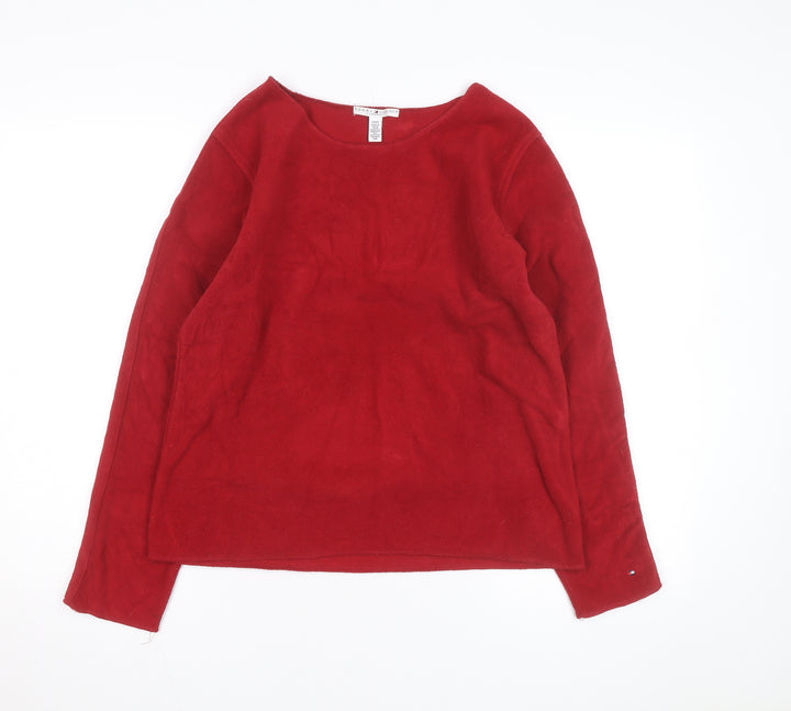 Tommy Hilfiger Men's Red Fleece Pullover Jumper M