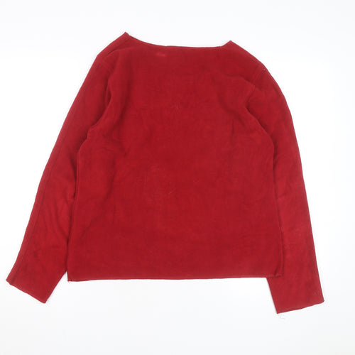 Tommy Hilfiger Men's Red Fleece Pullover Jumper M