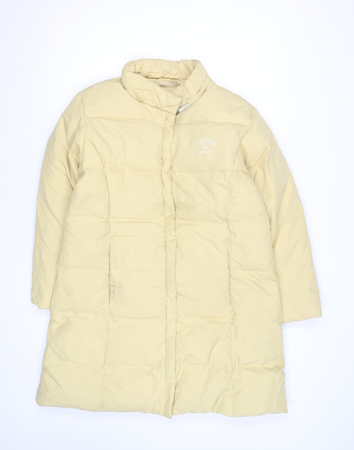 E.J. Sports Womens Beige Size 12 Long Puffer Coat Winter Warm