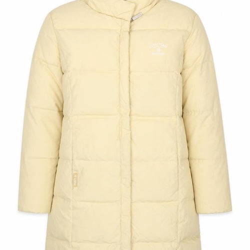 E.J. Sports Womens Beige Size 12 Long Puffer Coat Winter Warm