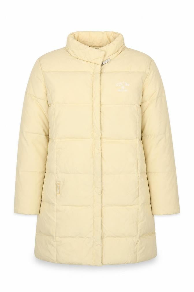 E.J. Sports Womens Beige Size 12 Long Puffer Coat Winter Warm