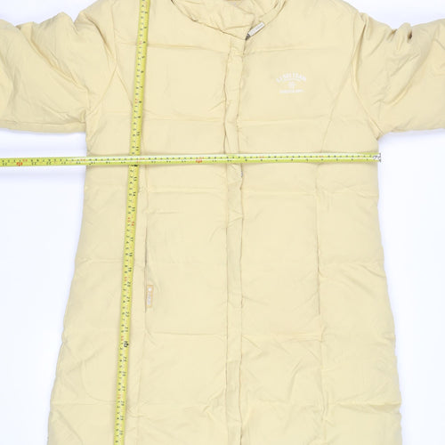 E.J. Sports Womens Beige Size 12 Long Puffer Coat Winter Warm