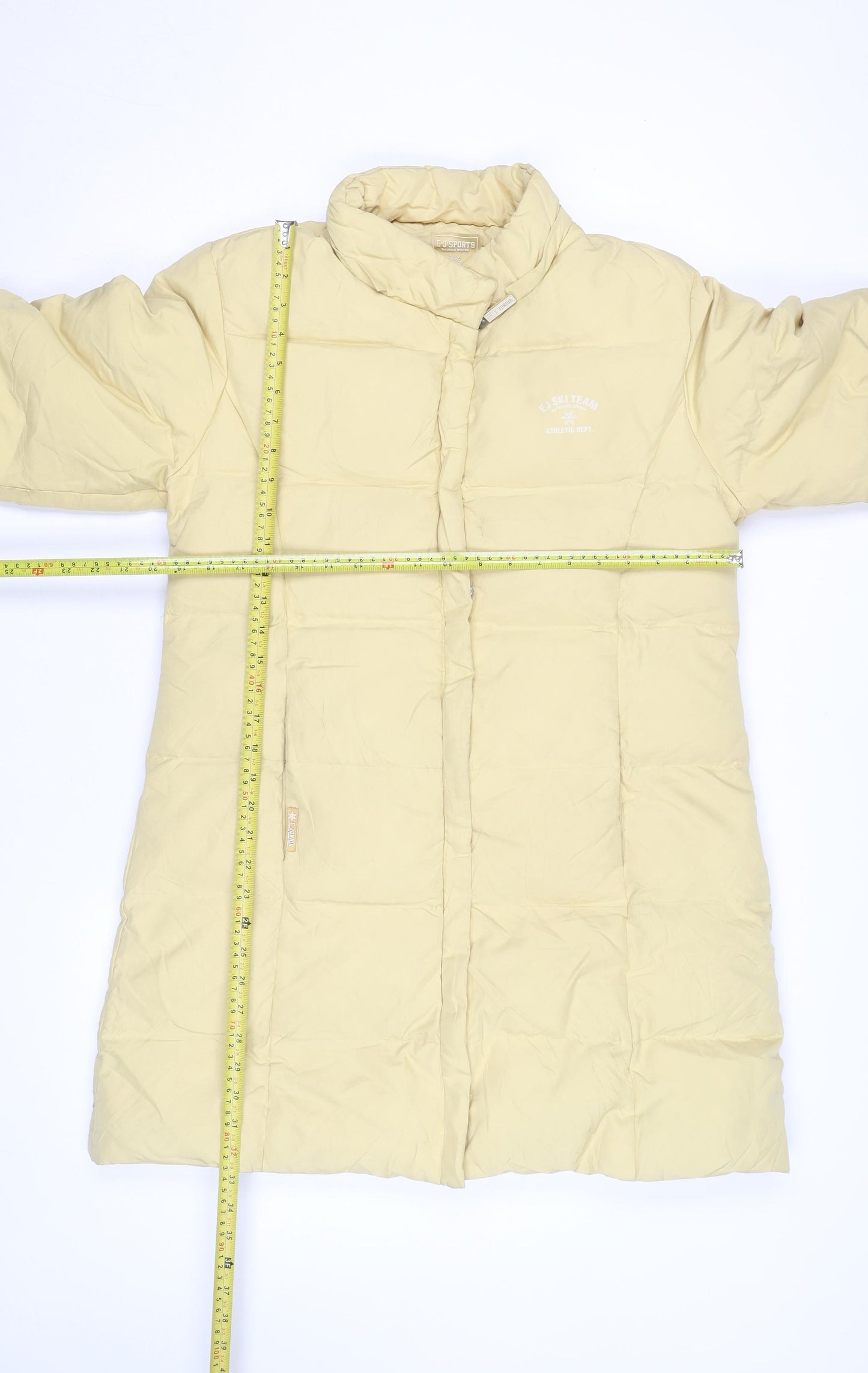 E.J. Sports Womens Beige Size 12 Long Puffer Coat Winter Warm