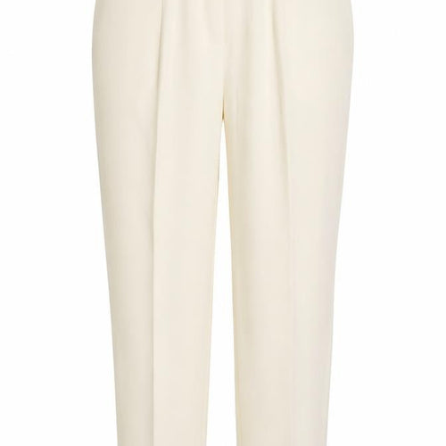 Andrea Viccaro Women’s Ivory High Rise Pleated Tapered Trousers Size 12