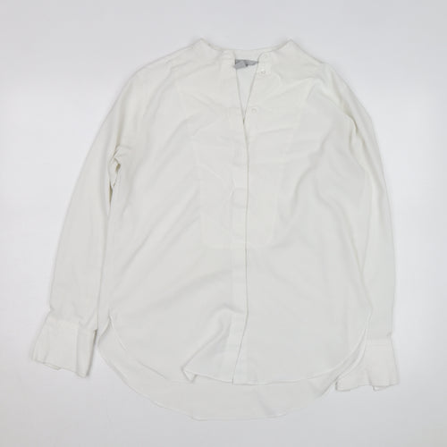 H&M Women’s White Long Sleeve Blouse Size 10 Classic Woven Shirt