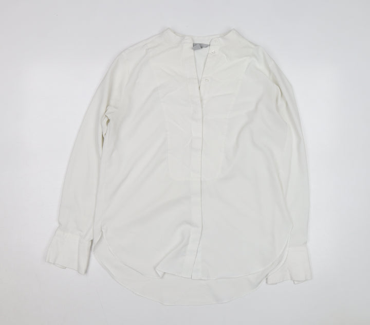 H&M Women’s White Long Sleeve Blouse Size 10 Classic Woven Shirt