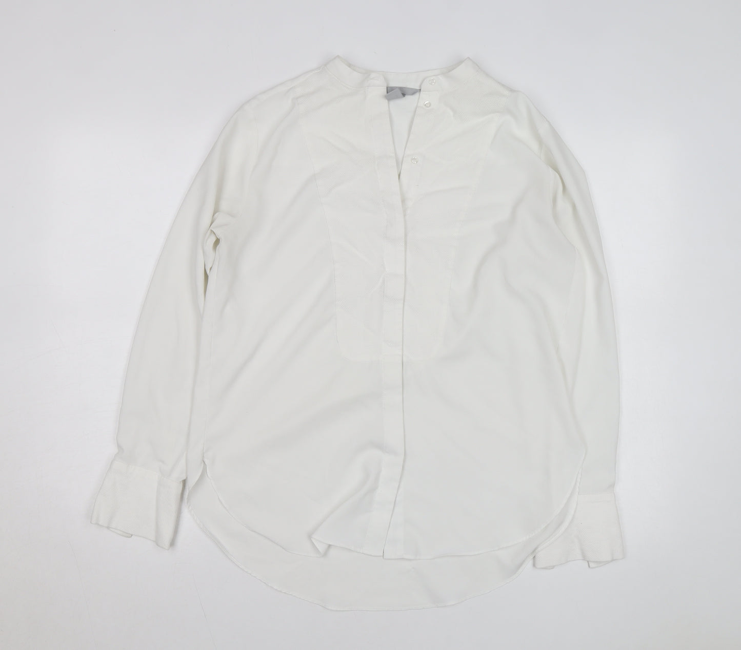 H&M Women’s White Long Sleeve Blouse Size 10 Classic Woven Shirt