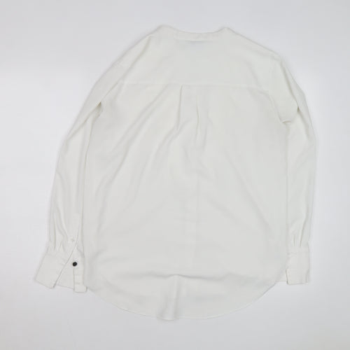 H&M Women’s White Long Sleeve Blouse Size 10 Classic Woven Shirt