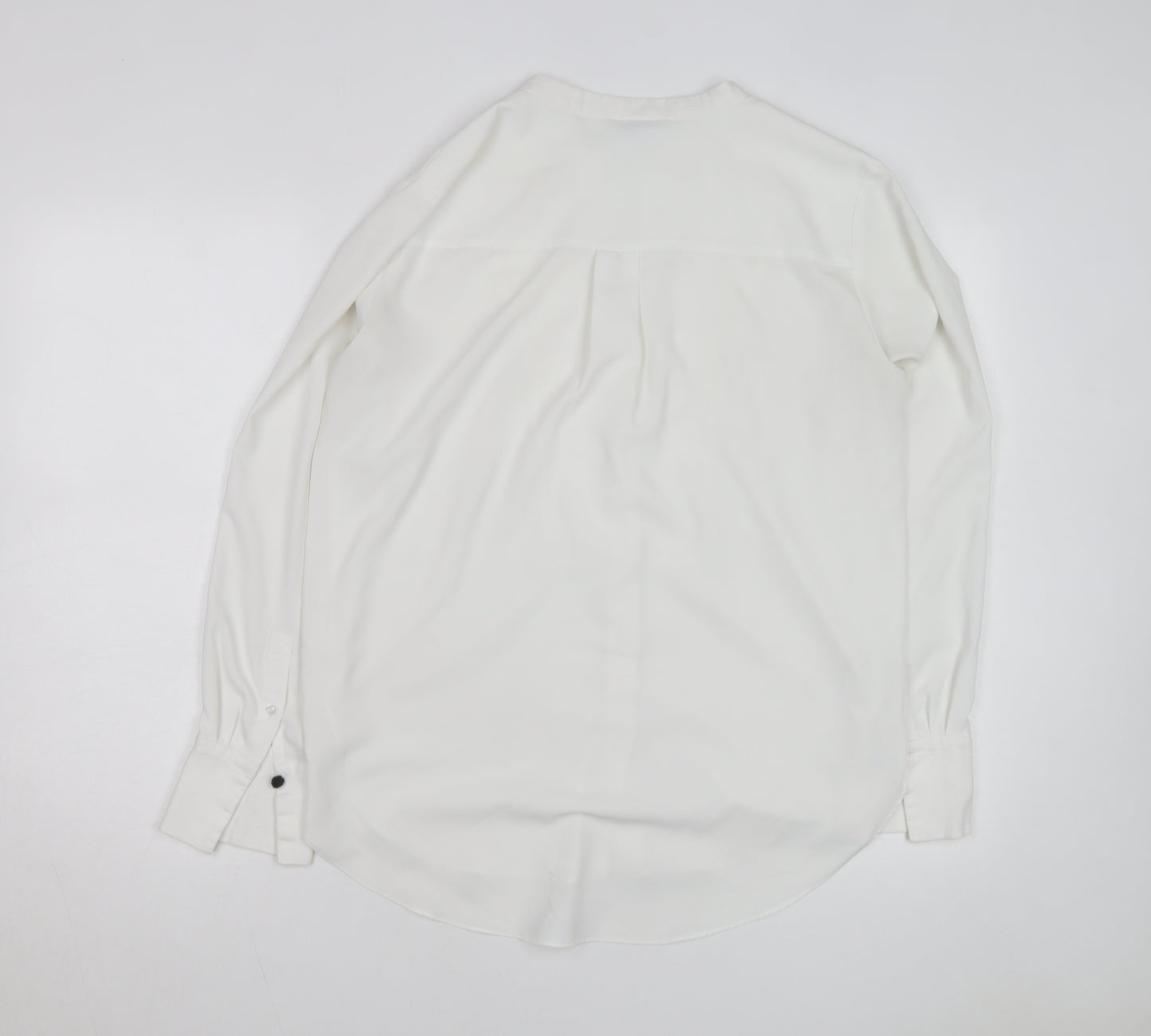 H&M Women’s White Long Sleeve Blouse Size 10 Classic Woven Shirt