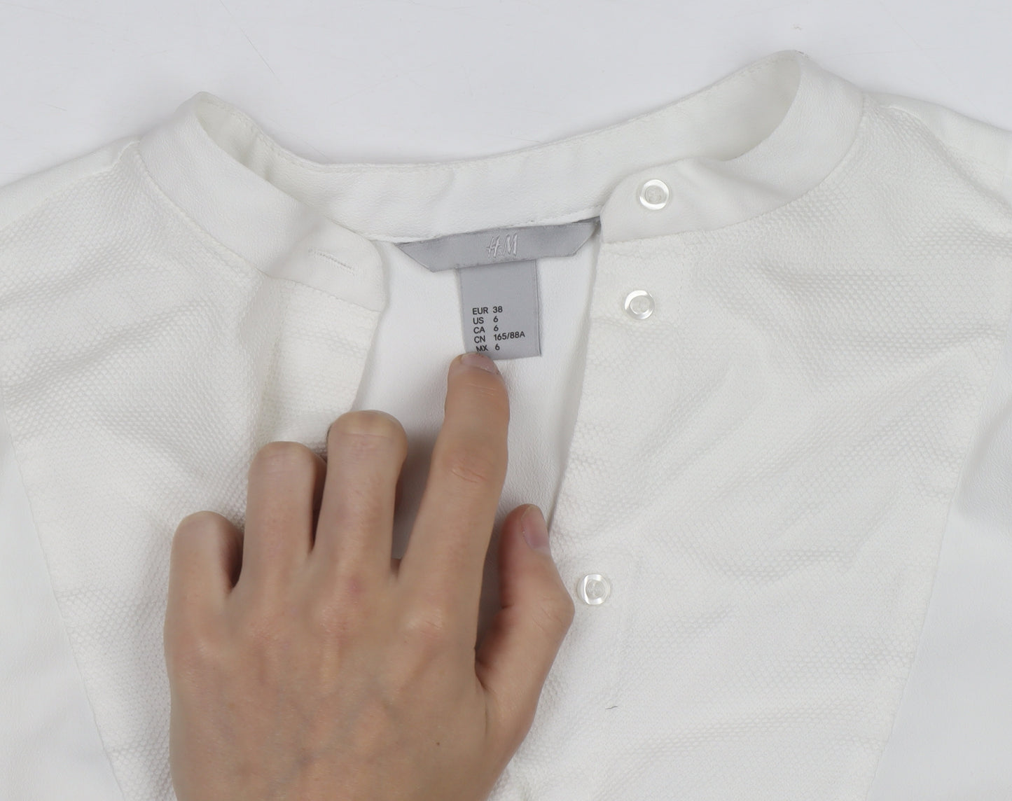 H&M Women’s White Long Sleeve Blouse Size 10 Classic Woven Shirt