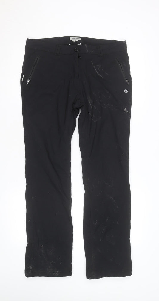 Craghoppers Women's Black Stretch Travel Trousers Size 12 Regular