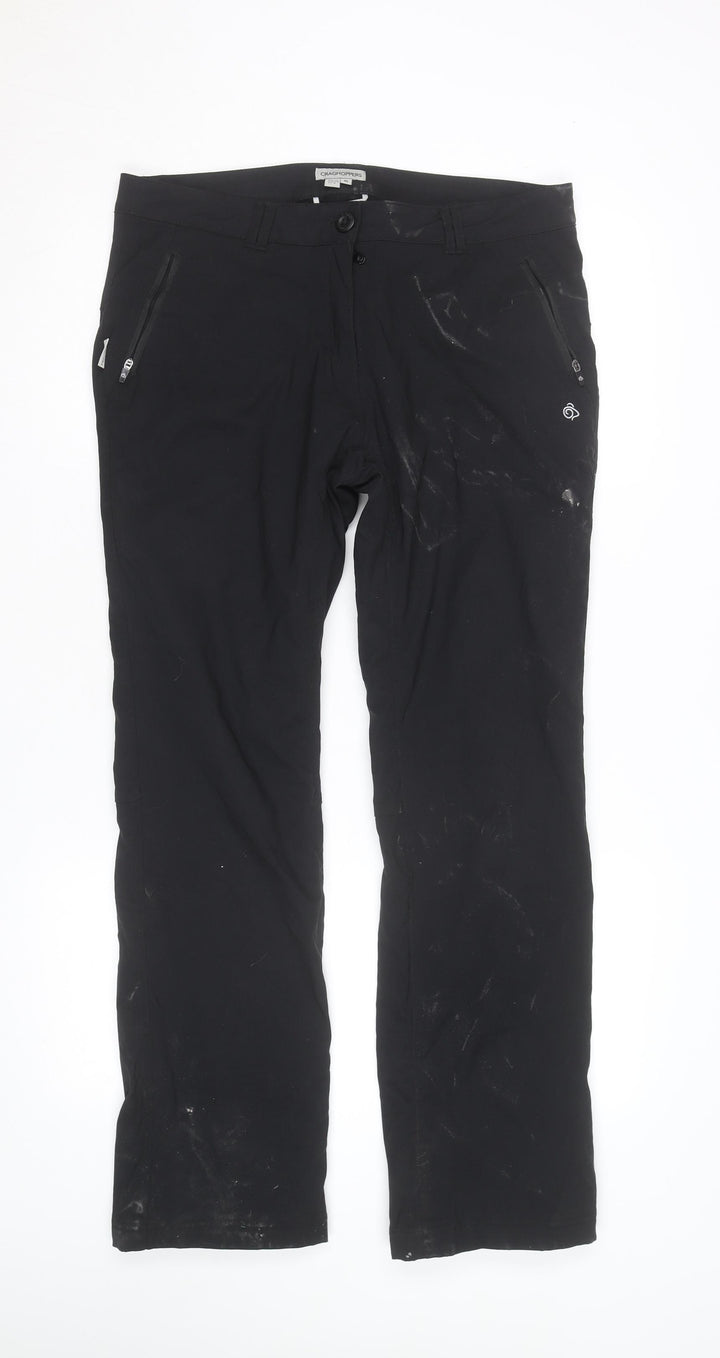 Craghoppers Women's Black Stretch Travel Trousers Size 12 Regular