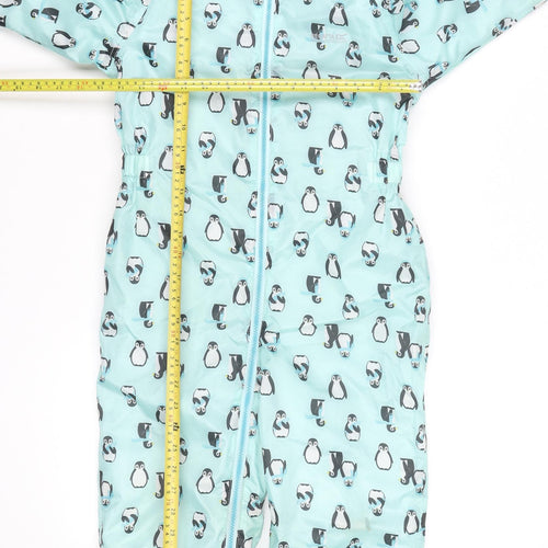 Regatta Blue Penguin Print Hooded Waterproof Baby Snowsuit 12-18 Months