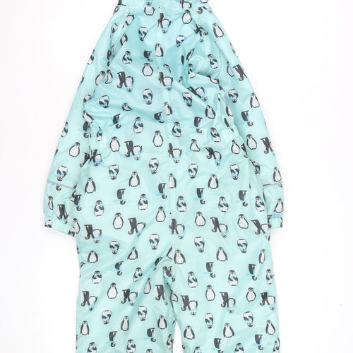 Regatta Blue Penguin Print Hooded Waterproof Baby Snowsuit 12-18 Months