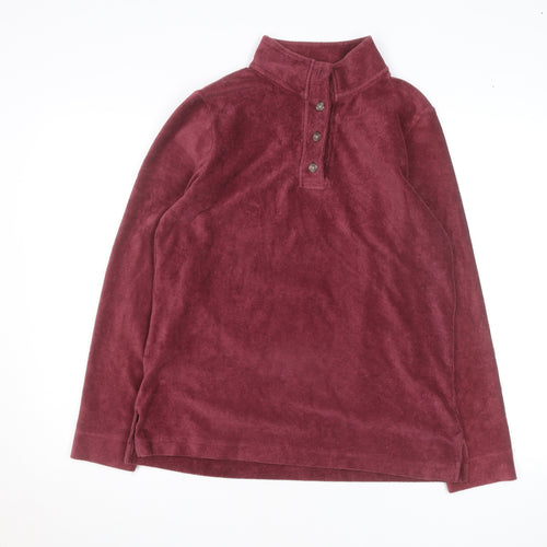Cotton Traders Women's Red Corduroy Henley Jumper Size 12