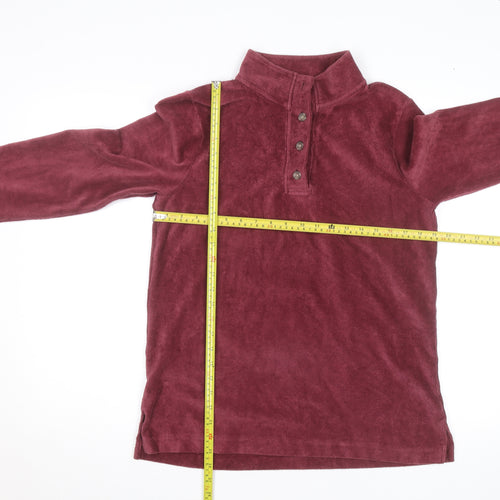 Cotton Traders Women's Red Corduroy Henley Jumper Size 12