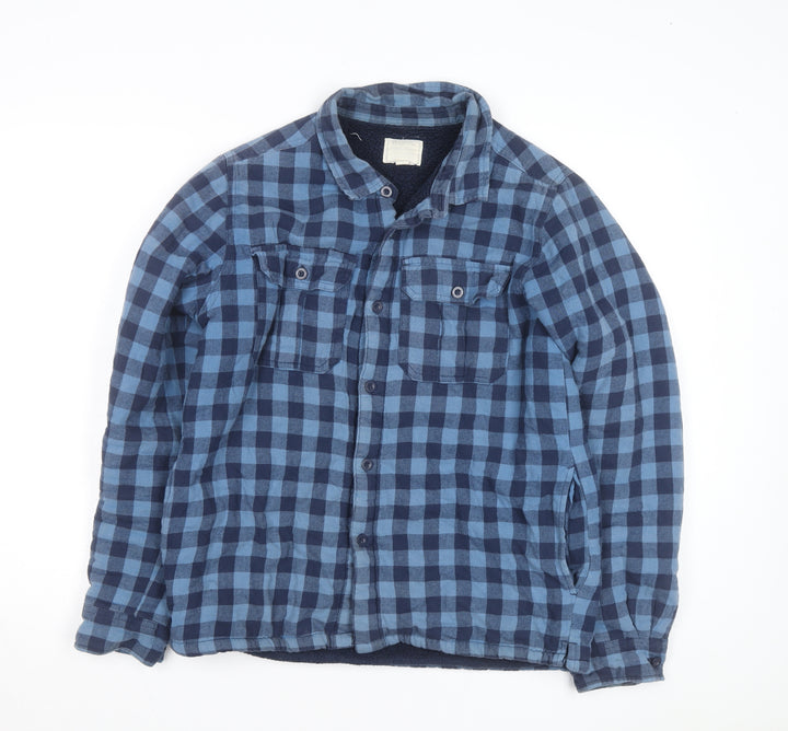 Mountain Warehouse Men's Blue Check Flannel Lined Jacket M