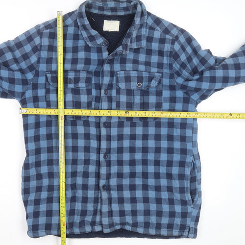 Mountain Warehouse Men's Blue Check Flannel Lined Jacket M