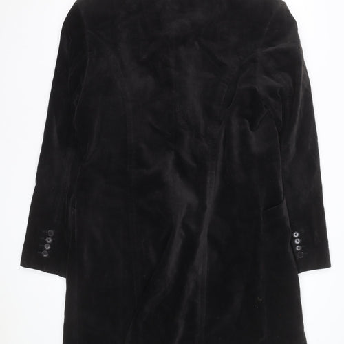 Zara Men Black Velvet Overcoat L Long Formal Jacket