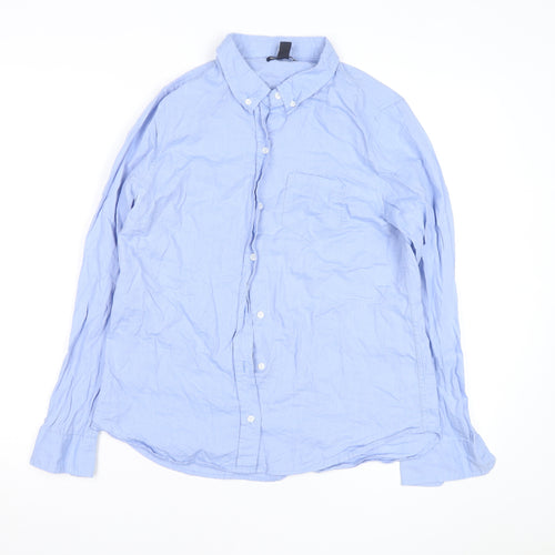 Gap Men's Blue Button-Down Cotton Oxford Shirt Medium