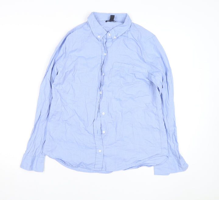 Gap Men's Blue Button-Down Cotton Oxford Shirt Medium