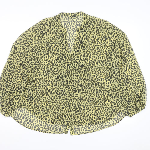 Mint Velvet Women's Leopard Print Sheer Kimono Blouse Size 14