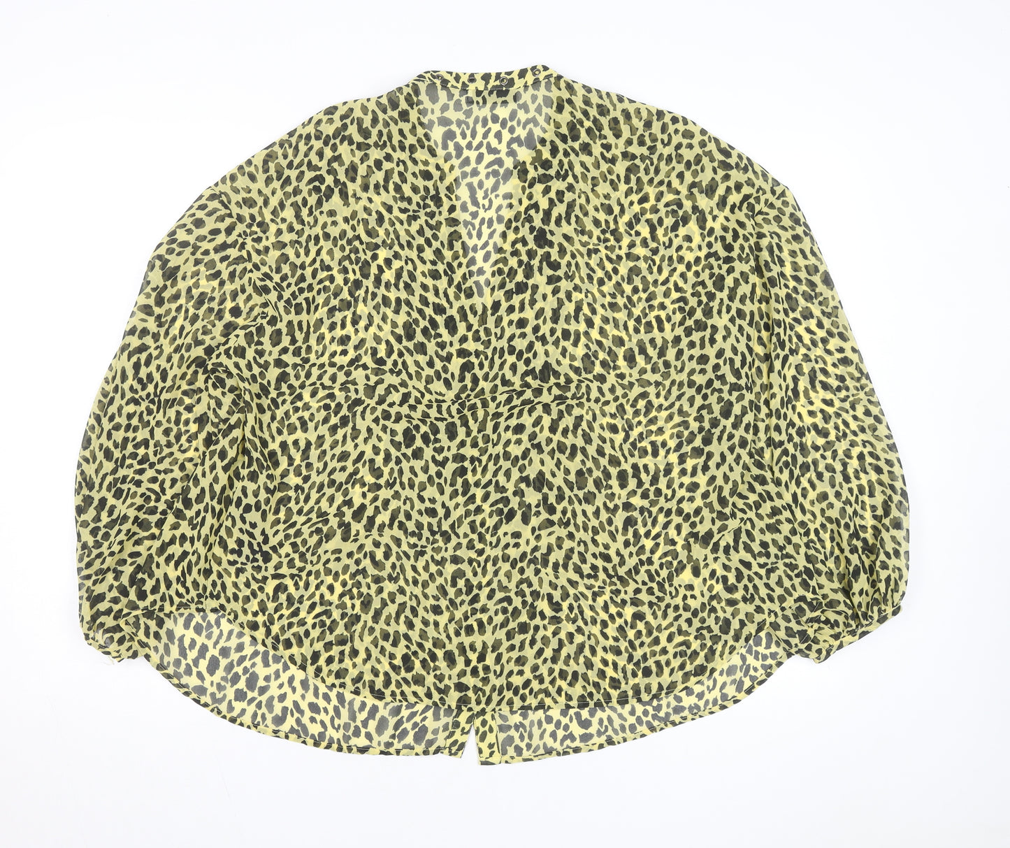 Mint Velvet Women's Leopard Print Sheer Kimono Blouse Size 14