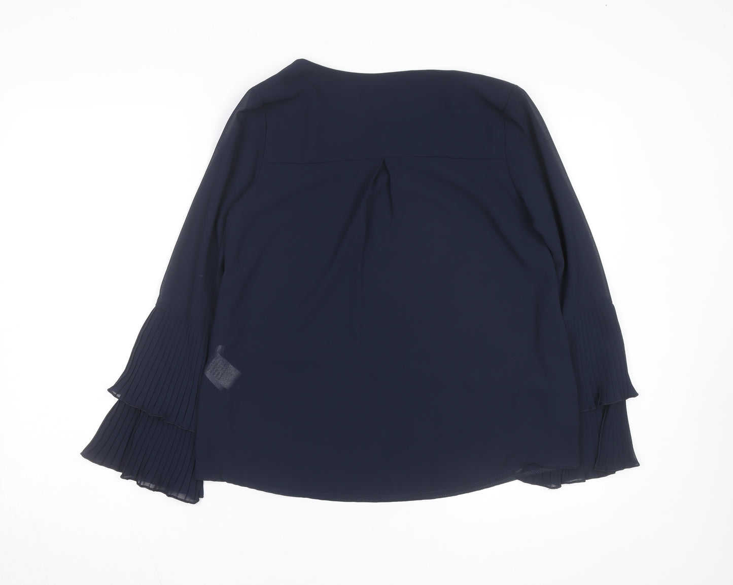 Apricot Women's Blue Pleated Long Sleeve Tunic Blouse Size 10