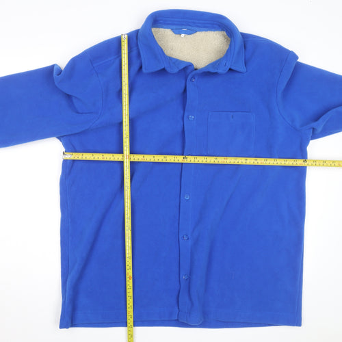 Cotton Traders Men's Blue Fleece Lined Button Jacket XL