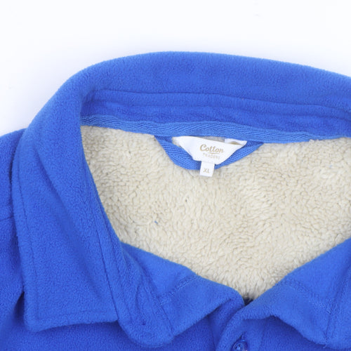 Cotton Traders Men's Blue Fleece Lined Button Jacket XL