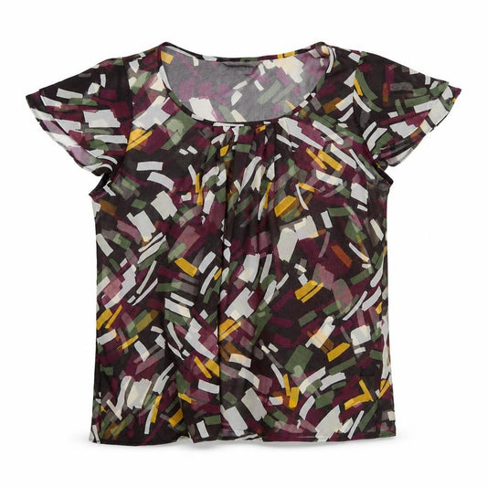 Front view of Marks & Spencer Women’s Multicoloured Chiffon Blouse, size UK 14
