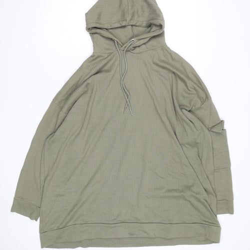 Yours Women Khaki Long Sleeve Pullover Hoodie Size 26-28 Cotton Blend