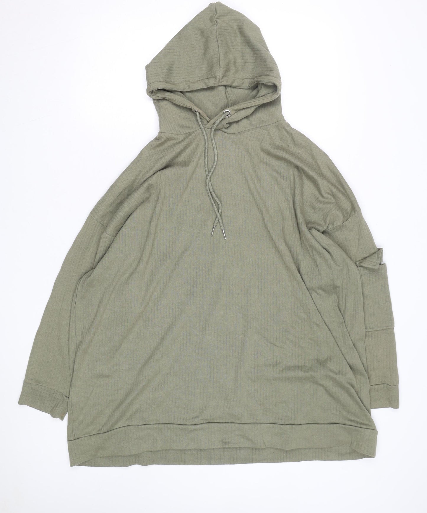 Yours Women Khaki Long Sleeve Pullover Hoodie Size 26-28 Cotton Blend