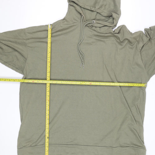 Yours Women Khaki Long Sleeve Pullover Hoodie Size 26-28 Cotton Blend