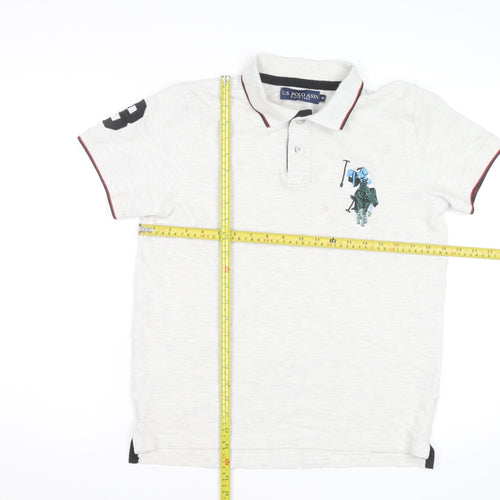 U.S. Polo Assn. Men's Ivory Short Sleeve Cotton Polo Shirt M