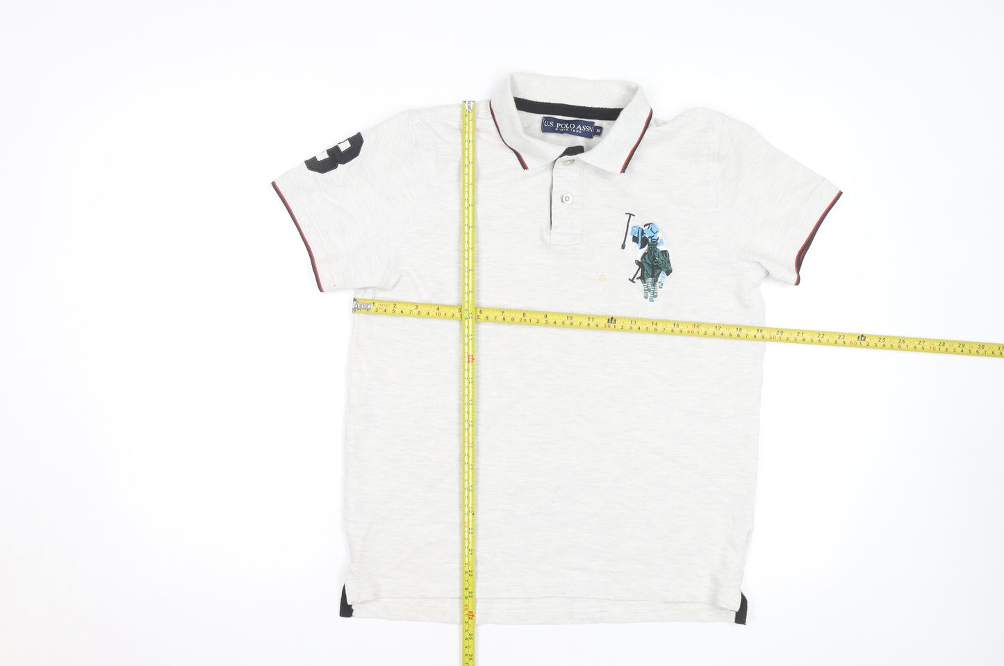 U.S. Polo Assn. Men's Ivory Short Sleeve Cotton Polo Shirt M
