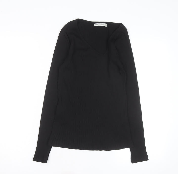 InWear Women's Black V-Neck Slim Fit Long Sleeve Jumper M